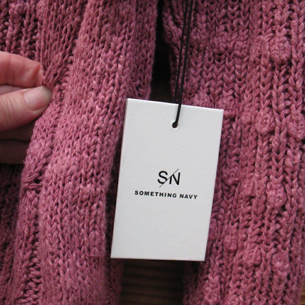 NWT Something Navy Cotton Linen Sweater - Picture 11 of 11